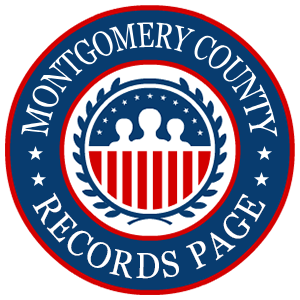 A round red, white, and blue logo with the words 'Montgomery County Records Page' for the state of Maryland.